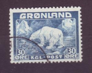J16547 JLstamps 1938-46 greenland used #7 polar bear
