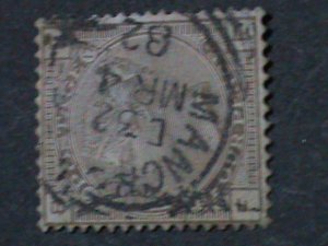 ​GRATE BRITAIN -1876 SC#71 -4P-QUEEN VICTORIA USED STAMP.CAT. $500