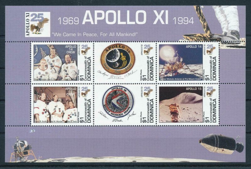 [107368] Dominica 1994 Space travel weltraum Apollo XI Sheet MNH