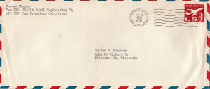 United States A.P.O.'s 8c Jetliner Air Envelope 1963 Army & Air Force Postal ...