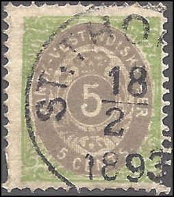 Danish West Indies 8b Used... SCV $20.00