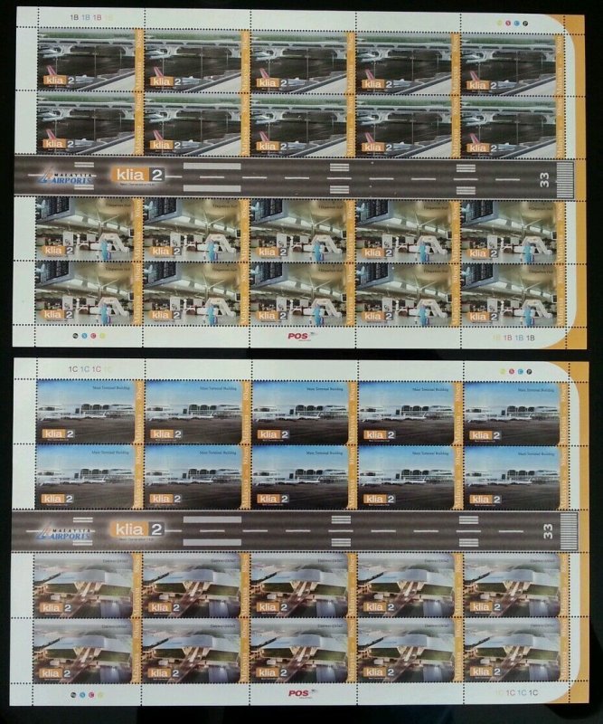 New Airport KLIA 2 Malaysia 2014 Airplane Transportation Aviation (sheetlet) MNH