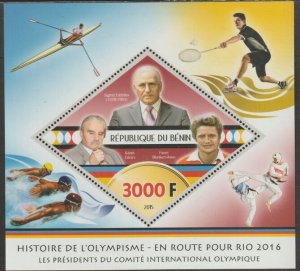 BENIN - 2015 - History of Olympic Games - Perf Min Sheet #6 - MNH-Private Issue