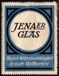 Vintage Germany Poster Stamp Jenaer Glass Highest Resistance Greatest Durability