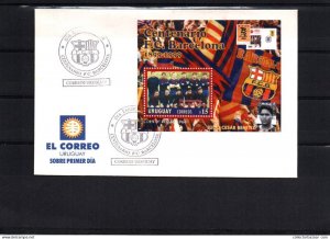 1999 Barcelona Football 100th anniversary Soccer FDC cover from Uruguay