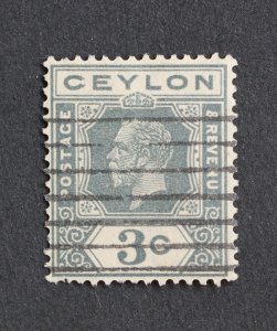 Ceylon Scott # 202a  3c   King George V ,     Date Issued 1912-01-01