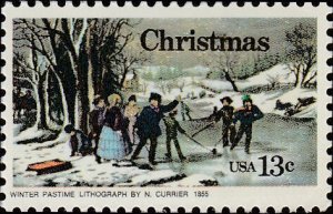 # 1703 MINT NEVER HINGED ( MNH ) WINTER PASTIME BY NATHANIEL CURRIER