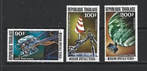 TOGO - 1978 AIR POST - SPACE - SCOTT C343 TO C345 - MNH