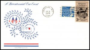 US Bicentennial 1974 American Fisrt Day Cover Society Cover