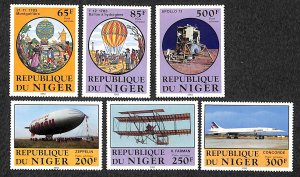 Niger 1983, Aviation bi-centenary 6v, MNH