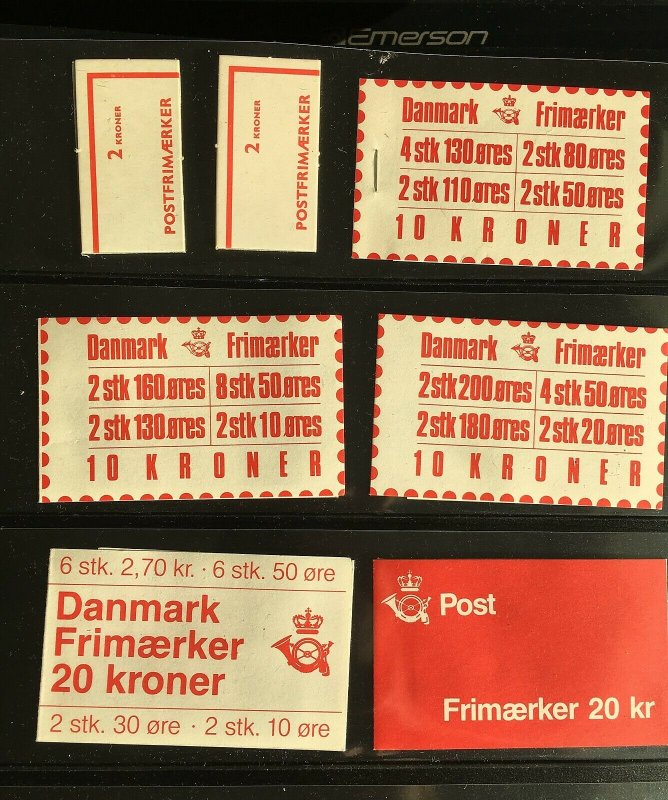 Denmark 7 Different Complete Booklets SCV $86.25