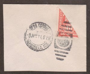 Mexico Sc 358 Bisect used on 1914  Cover Corner VF 2;0