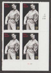 U.S. Scott #3812 Roy Acuff Stamps - Mint NH Plate Block