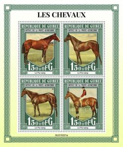 Guinea - 2021 Horses, Thoroughbred - 4 Stamp Sheet - GU210221a 