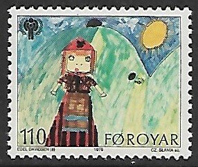 Faroe Islands # 45 - Children's Drawing, Girl - MNH.....{KZw}