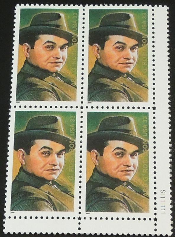 2000 33c Edward G. Robinson Scott 3446 PB L/R Mint NH