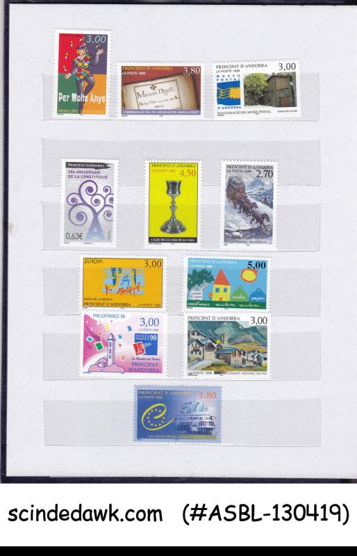 COLLECTION OF ANDORRA FRENCH STAMPS IN SMALL STOCK BOOK