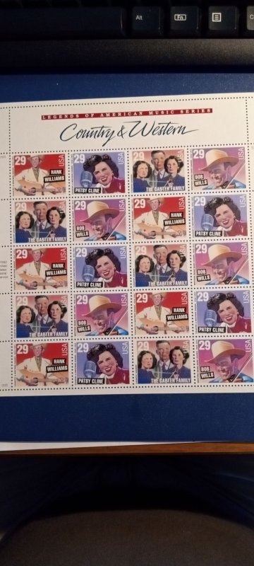 US# 2771, Country & Western, Sheet of 20 @ .29c, MNH