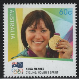 Australia 2012 MNH Sc 3747 60c Anna Meares Women's Sprint Cycling Gold Medalist