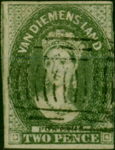 Tasmania 1857 2d Dull Emerald Green SG30 Fine Used