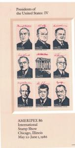 Scott 2216 - 2219 - Ameripex 86. 4 x Souvenir Sheets.  MNH. OG. #02 2219