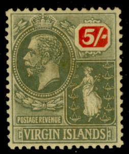 BRITISH VIRGIN ISLANDS GV SG101, 5s green & red/yellow, LH MINT. Cat £24.