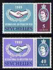 SEYCHELLES - 1965 - Int. Co-operation Year - Perf 2v Set - Mint Never Hinged