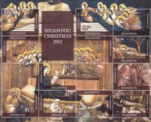 NIUAFO'OU - 2012 - Christmas - Perf 12v Sheet - M N H