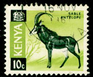 KENYA  SG21, 10c black & apple-green, FINE USED, CDS.