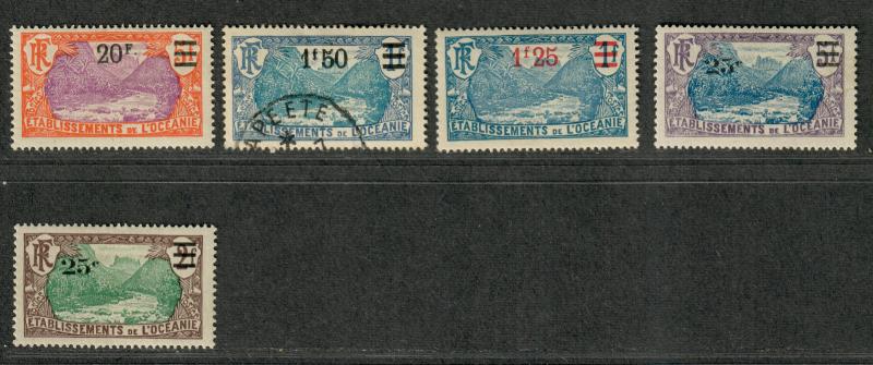 Fr. Polynesia Sc#65-69 M+U/H/VF, Complete Set, Cv. $39.90