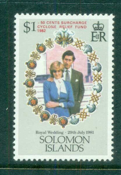 Solomon Is 1981 Charles & Diana Royal Wedding Opt Hurricane Relief Fund MUH l...