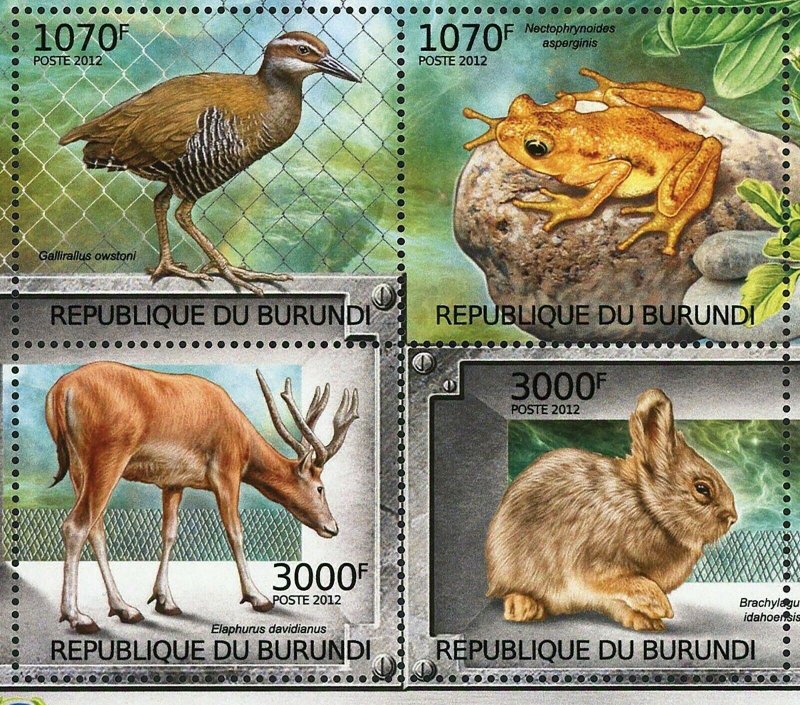 Extinct Species Stamp Gallirallus Owstoni Nectophrynoides Asperginis S/S MNH