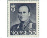 Norway 1959 Mint NK463 King Olav V 55 Øre Dull violet grey (SC365)*STOCK IMAGE*
