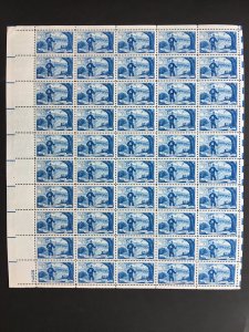 1953 mint sheet of stamps - Future Farmers, Sc# 1024