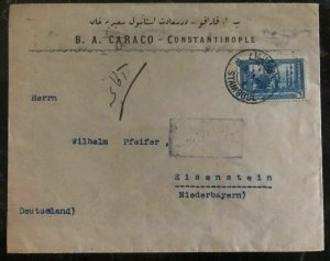 1916 Istanbul Turkey Commercial Cover To Eisenstein Germany