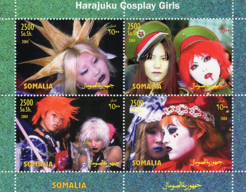 Somalia 2004 HARAJUKU TOKYO GOSPLAY GIRLS Sheetlet (4) Perforated MNH