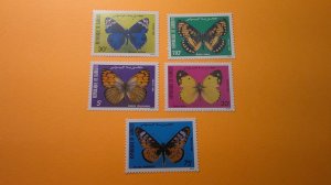 Djibouti 1984 Butterflies Scott# 568-572 complete MNH XF set of 5