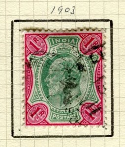 INDIA; 1903 early classic Ed VII issue fine used Shade of 1R. value