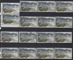 CANADA - #600 - $1 VANCOUVER LANDSCAPE USED STAMPS LOT