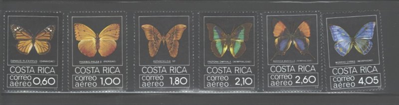 COSTA RICA 1979  BUTTERFLIES  #C759 - C764  MNH