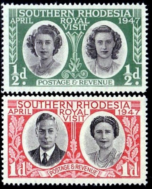 SOUTHERN RHODESIA - 1947 - KG VI - ROYAL FAMILY - VISIT - 2 X MINT - MNH SET!