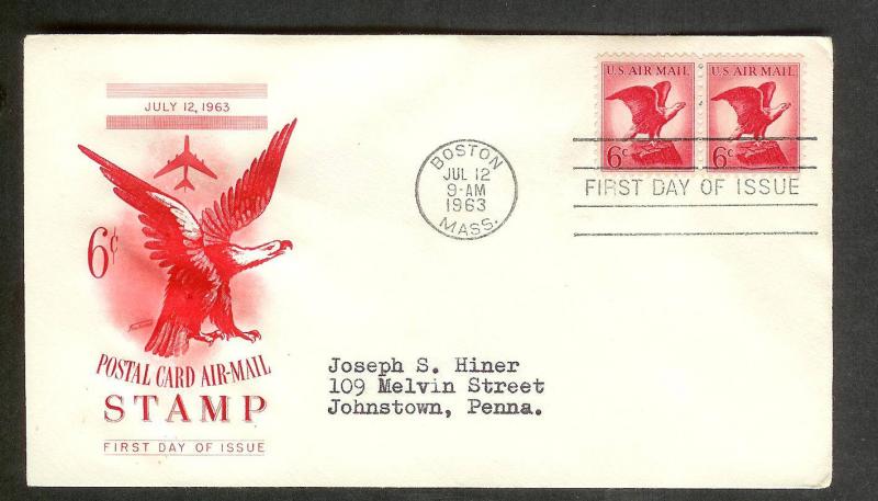 UNITED STATES FDC 6¢ Eagle Airmail 1963 Fleetwood