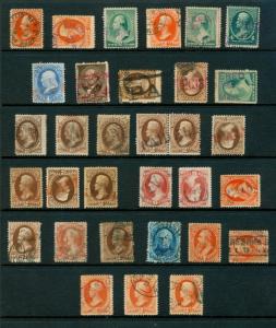 momen: US Stamps Bank Notes Used Group of 50 Cancellations Lot