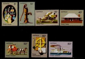 Australia 532-6 MNH Pioneer Life, Architecture, Horse & Coach, Ships, Harvester