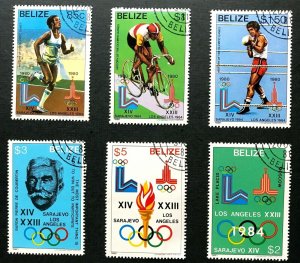 Belize #555-60 Los Angeles Olympics 1984 - used