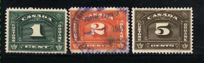 Canada 1,2,5 cent   Custom Duty   U VF   PD