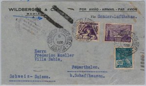 39529-BRAZIL-POSTAL HISTORY-COVER to ITALY-VIA AEROPOSTAL to SWITZERLAND-1936
