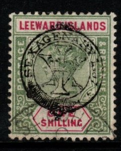 LEEWARD ISLANDS SG15 1897 1/= GREEN & CARMINE USED