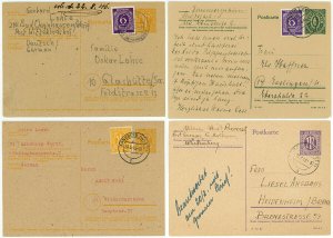 Germany AMG American Zone Postal Stationery Card Collection Europe 1946 Used