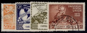 CAYMAN ISLANDS GVI SG131-134, 1949 ANNIVERSARY of UPU set, FINE USED.